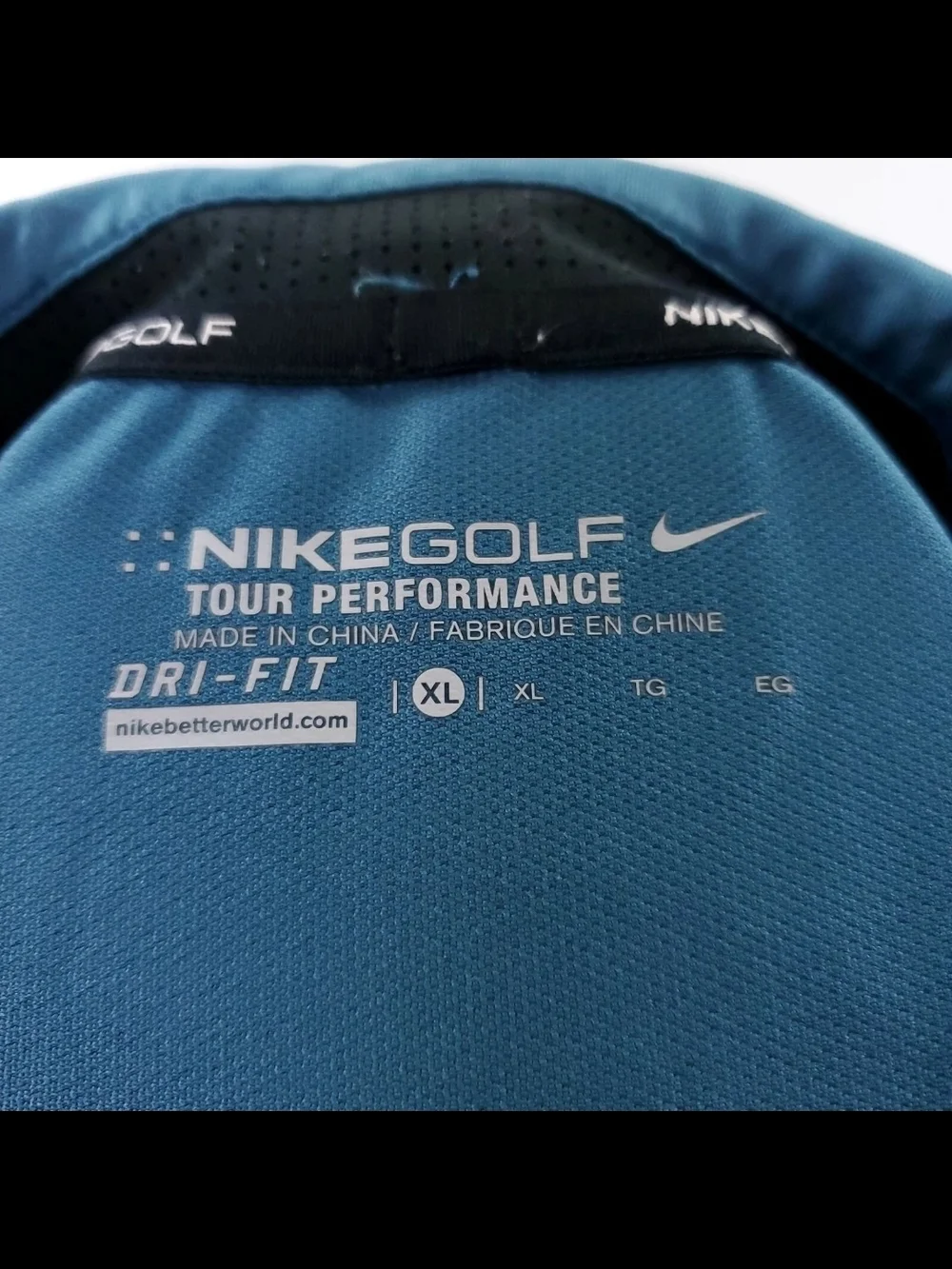 Nike Polo Shirt Golf Mens XL Dri Fit Teal Short Sleeve Pocket